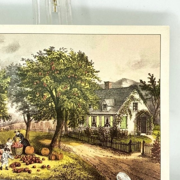 CLEARANCE Currier & Ives Lithograph Art Print Am. Homestead Autum 7x5 Museum NY - Picture 4 of 8